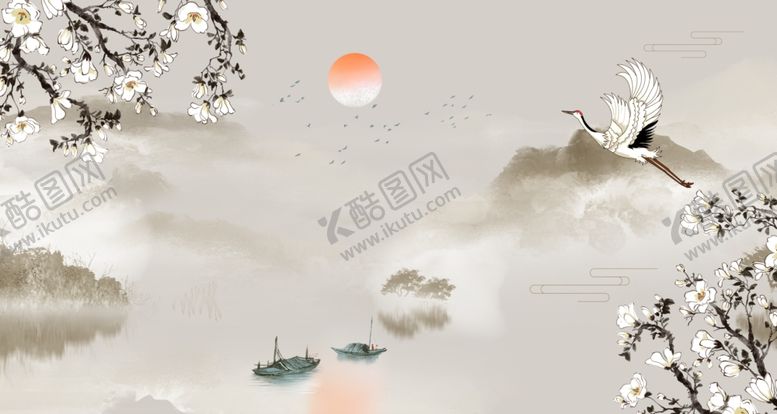 编号：94193406272332265278【酷图网】源文件下载-中国风水墨背景水彩水墨