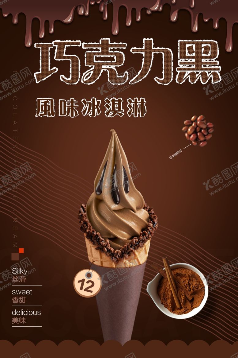 编号：31905210200106579316【酷图网】源文件下载-巧克力冰淇淋招贴海报
