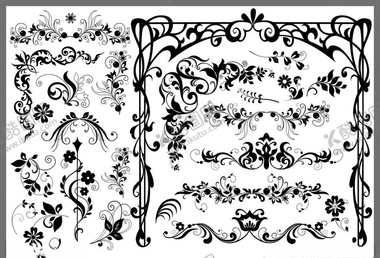 编号：16683210042048343503【酷图网】源文件下载-花边花纹艺术花纹