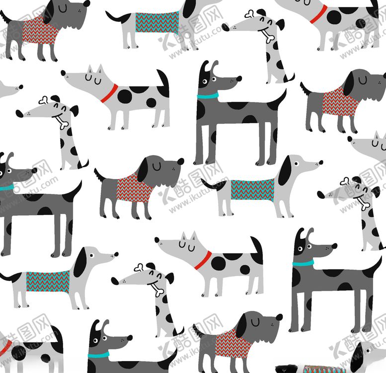 编号：31649911010715278713【酷图网】源文件下载-小狗宠物底纹图案