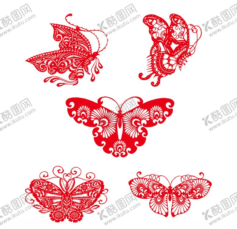 编号：40425011012056194984【酷图网】源文件下载-中国风蝴蝶剪纸