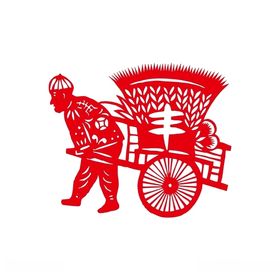 丰收牛年剪纸