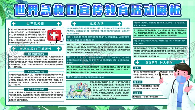 编号：49187509221201230971【酷图网】源文件下载-世界急救日急救知识科普宣传栏