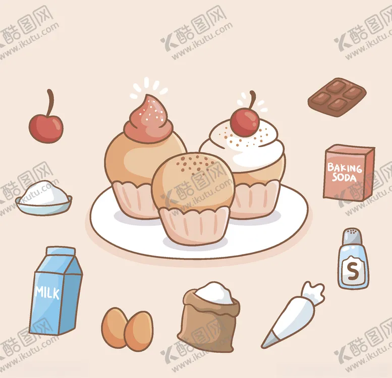 编号：19107706281835202582【酷图网】源文件下载-矢量厨房蔬菜食物素材
