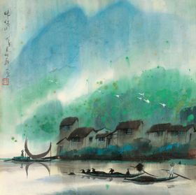 中式山水风景画