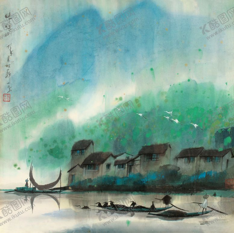 编号：83380406241947542393【酷图网】源文件下载-中式山水风景画