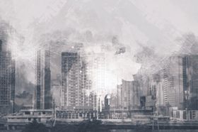 现代抽象油画复古怀旧工装