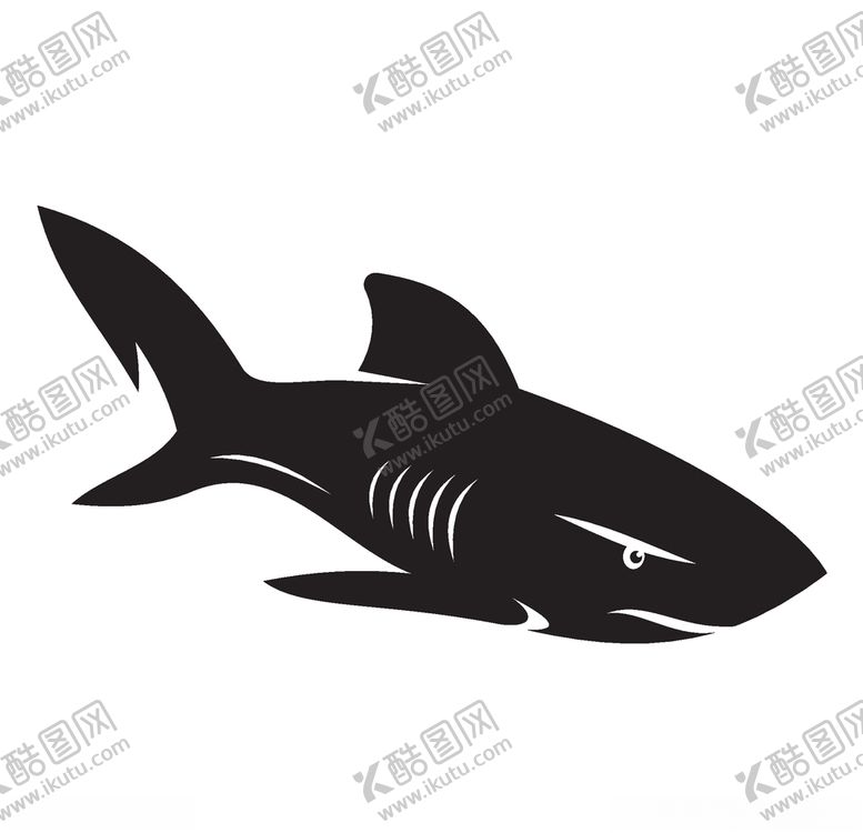 编号：46241907070853506679【酷图网】源文件下载-鲨鱼剪影