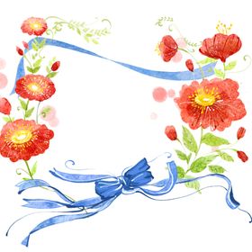 水彩爱心花朵挂画装饰画