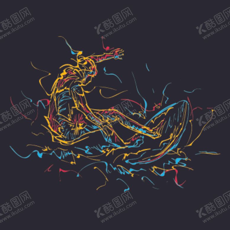 编号：75374410312131018586【酷图网】源文件下载-冲浪简笔画