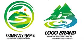 山水间旅游城市民宿标志logo