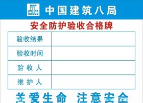 安全防护验收合格牌