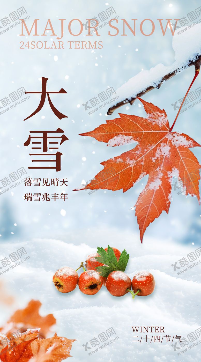 编号：49899811150214437320【酷图网】源文件下载-海报大雪节气设计节气海报设计
