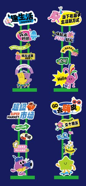 市集商场指引牌异形打卡点