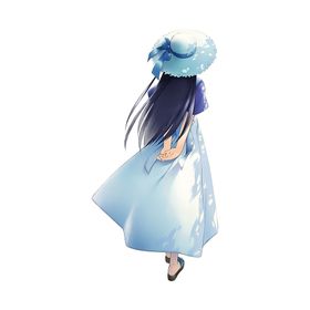 彩绘人物背影手女孩儿童素材PNG免扣素材美女