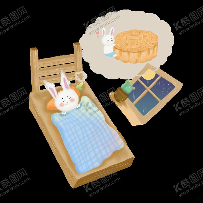 编号：81452910161028081424【酷图网】源文件下载-中秋插画   可爱卡通兔子  