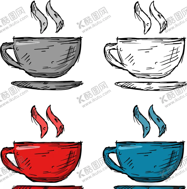 编号：48041909200745547138【酷图网】源文件下载-矢量咖啡杯漫画