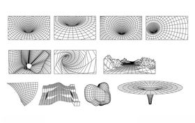 线描三维空间3D图形矢量元素