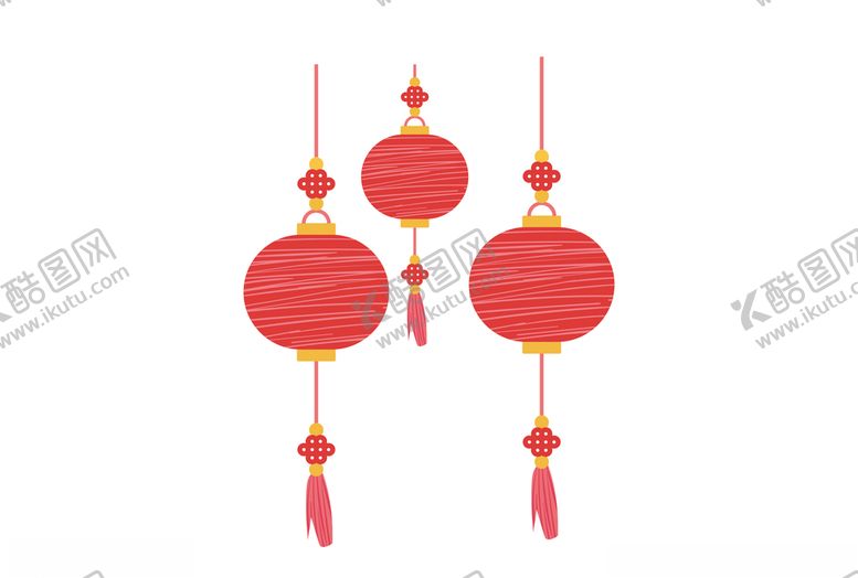编号：61975910240342059262【酷图网】源文件下载-手绘卡通新年灯笼挂饰设计元素