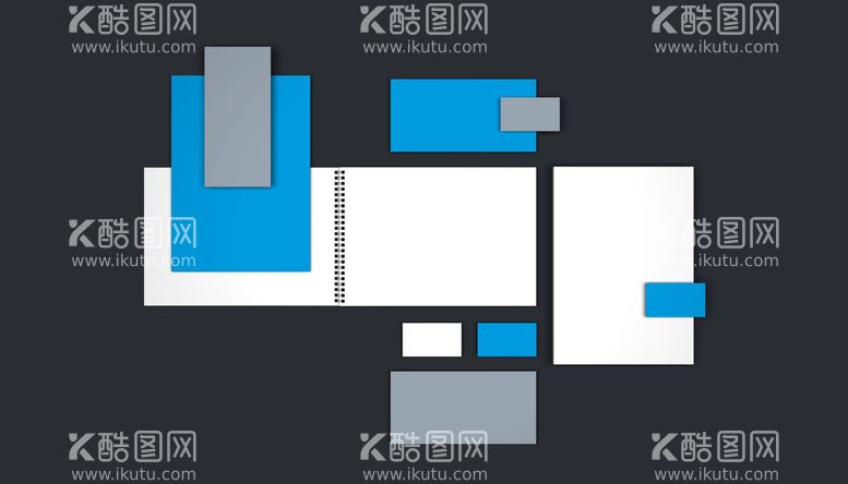 编号：89603709191929148746【酷图网】源文件下载-简约蓝白的品牌VI样机贴图