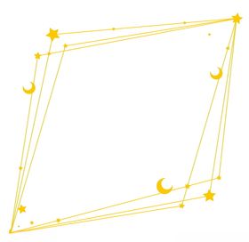 金色星月不规则菱形几何边框
