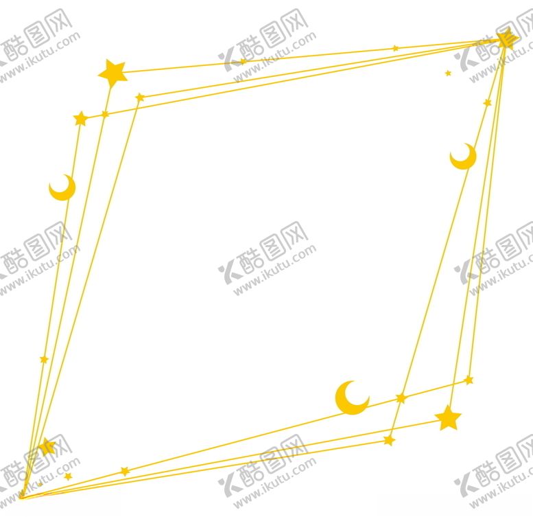 编号：96844205122017245359【酷图网】源文件下载-金色星月不规则菱形几何边框