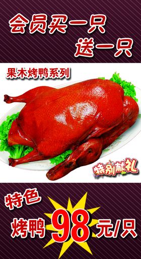 美食中华烤鸭展板北京烤鸭