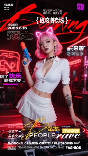 春节酒吧烧烤预订海报