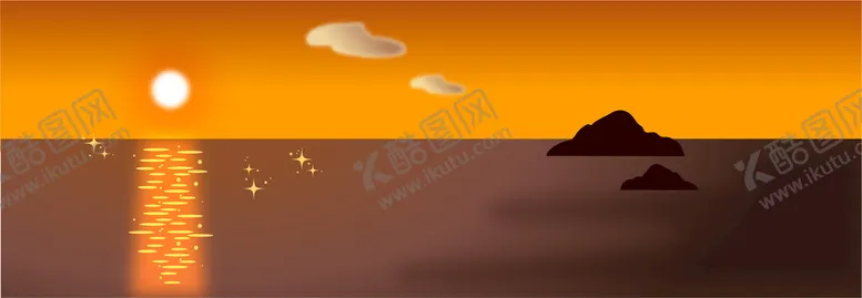 编号：34117601210851316668【酷图网】源文件下载-海边落日矢量背景