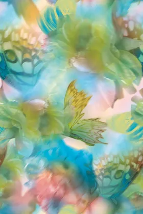 水彩画定位花大花裁片小碎花