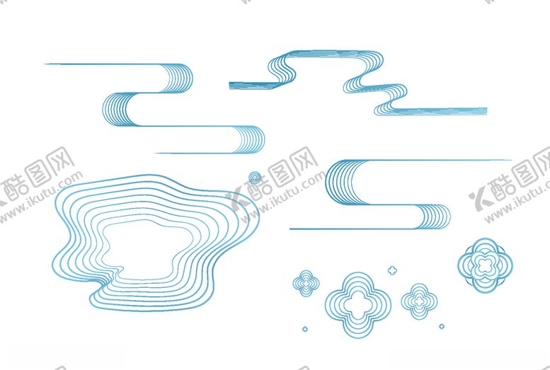 编号：48548809181908044114【酷图网】源文件下载-蓝色中式线条元素