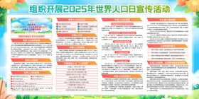 绿色2025年世界人口日展板