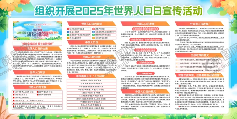编号：56249009112124349227【酷图网】源文件下载-绿色2025年世界人口日展板