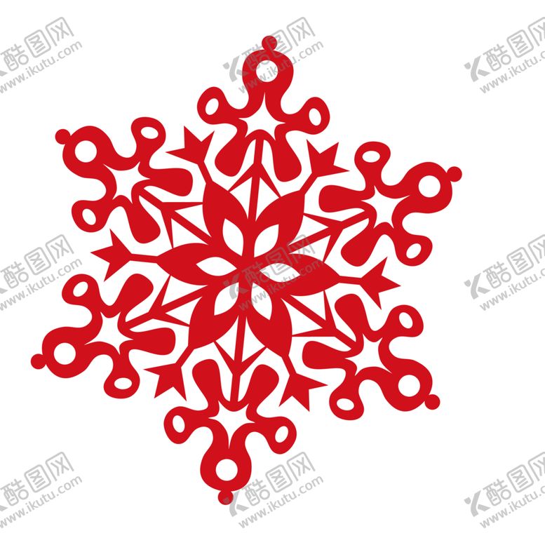 编号：88642902031217577291【酷图网】源文件下载-红色六瓣雪花图案
