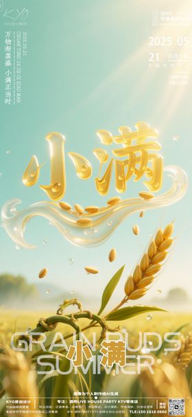 酒吧KTV24节气小满小麦球海报