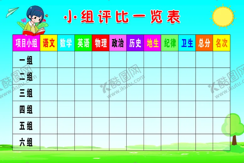 编号：02837109141900114295【酷图网】源文件下载-小组评比