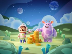 外星探险宇航员与萌怪