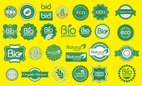 绿色复古风格标签集合