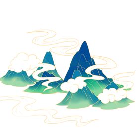 插画手绘山峰