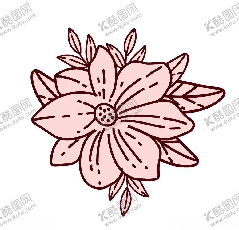 编号：45935709211124548384【酷图网】源文件下载-线条矢量手绘花