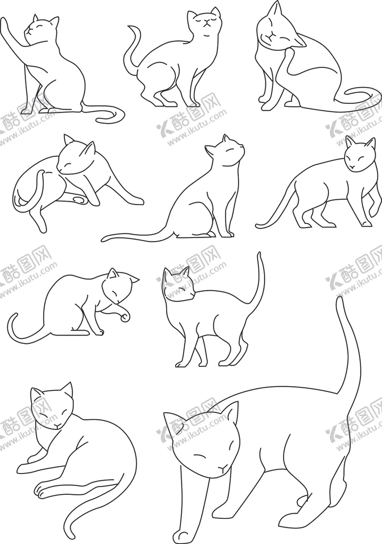编号：31662006250946301961【酷图网】源文件下载-猫的姿态