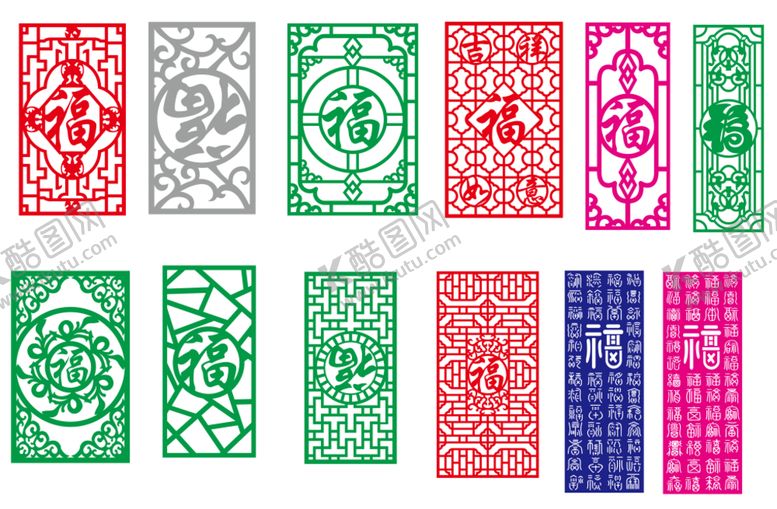 编号：93900101240646264481【酷图网】源文件下载-福字雕刻屏风