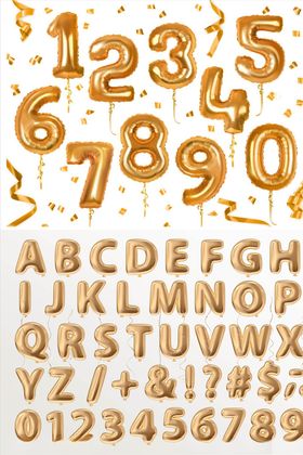 全套字母数字3D气球字体