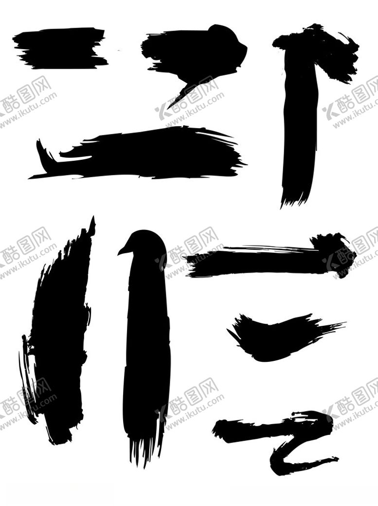 编号：28882603070649289722【酷图网】源文件下载-毛笔飞白拼接素材