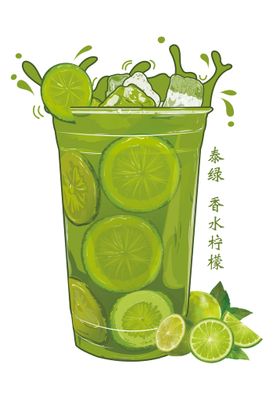 水果茶插画