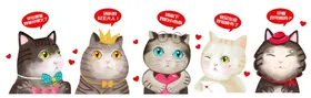手绘卡通猫图片动物哇伊线描可爱