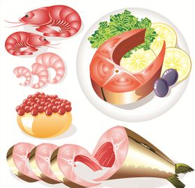 矢量鱼虾