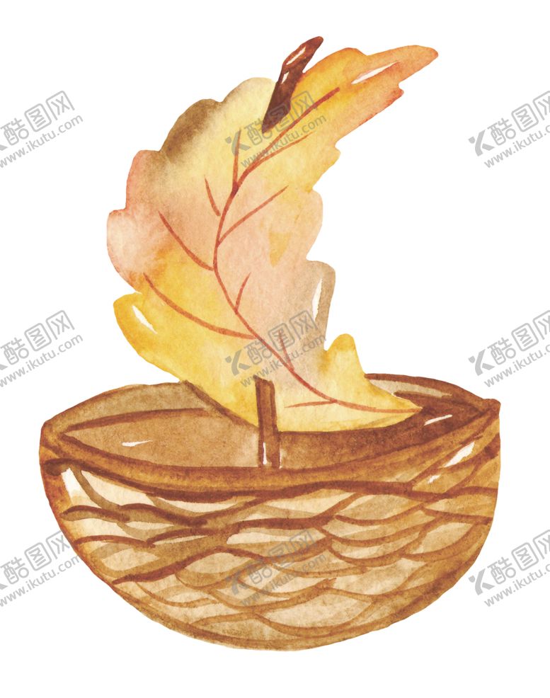 编号：37074510171116028426【酷图网】源文件下载-秋天水彩插画森林元素