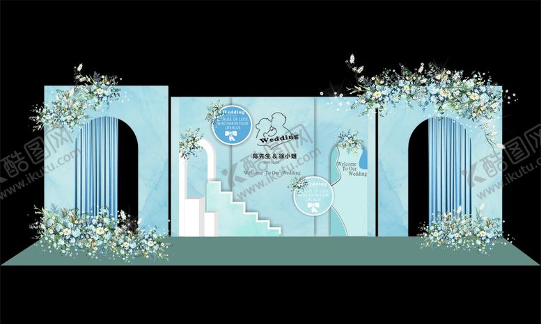 编号：84452004200029231994【酷图网】源文件下载-蓝色婚庆背景