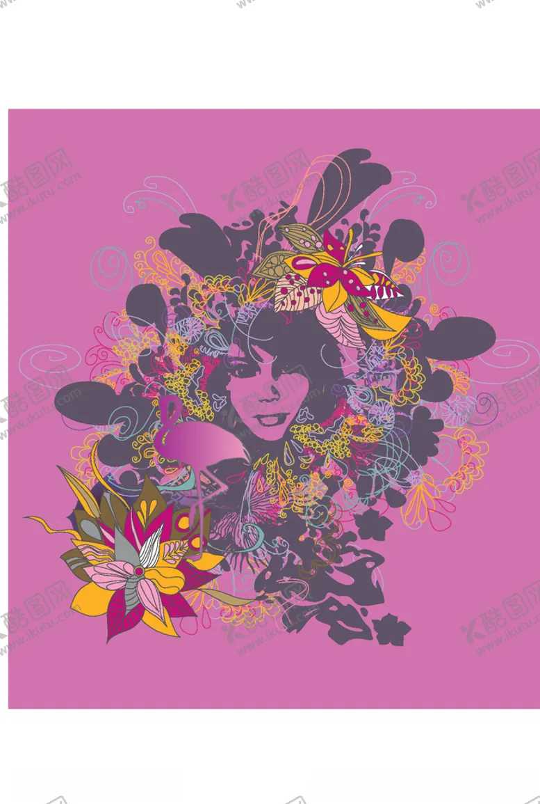 编号：13359809241032481139【酷图网】源文件下载-女装人物印花